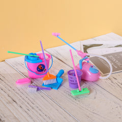 9pcs Mini Dollhouse Cleaning Tools Kids Toy Random