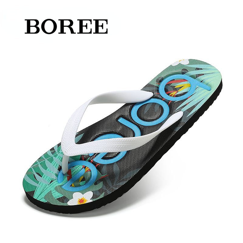 BOREE Men's Breathable Flip Flops Non slip Casual Indoor Home Slippers