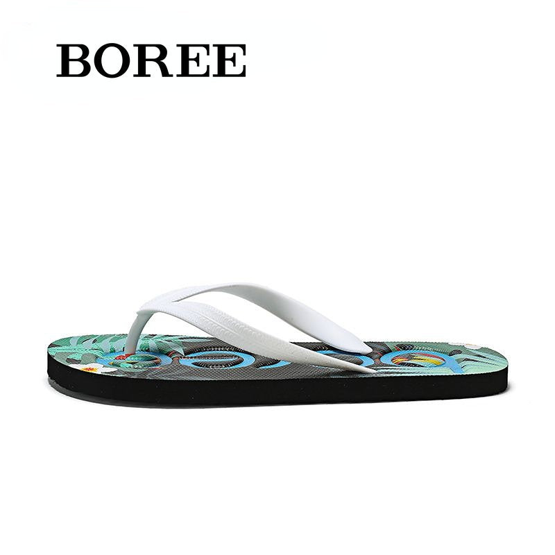 BOREE Men's Breathable Flip Flops Non slip Casual Indoor Home Slippers