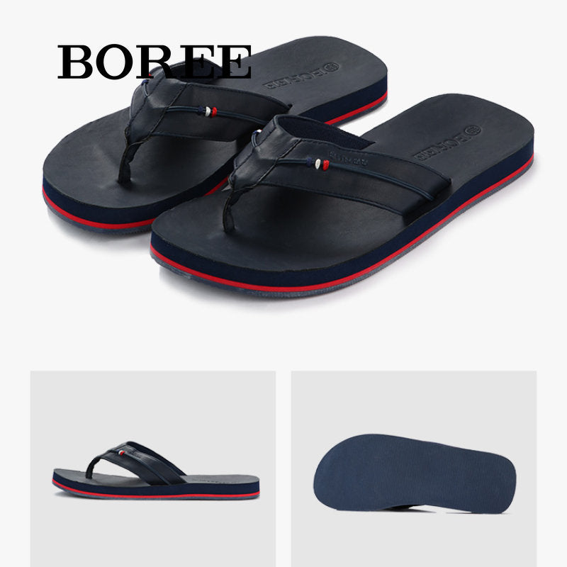 BOREE Men's Breathable Flip Flops Non slip Casual Home Slippers Shoes