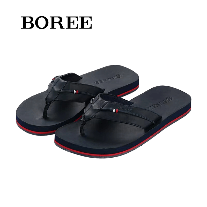 BOREE Men's Breathable Flip Flops Non slip Casual Home Slippers Shoes