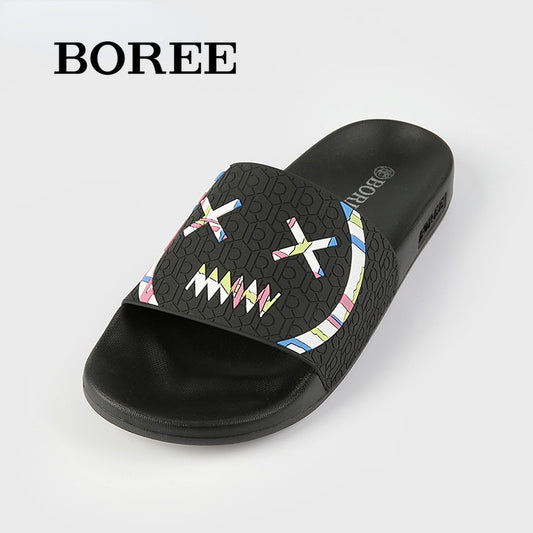 BOREE Men's Funny Face Slippers Non-slip & Comfortable