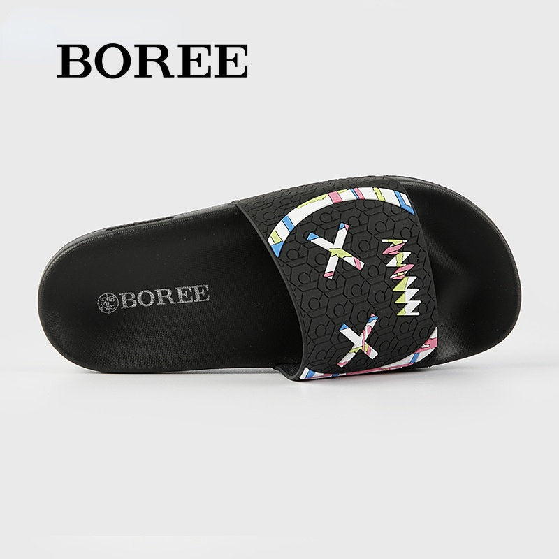 BOREE Men's Funny Face Slippers Non-slip & Comfortable