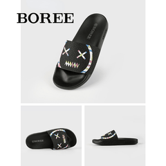 BOREE Men's Funny Face Slippers Non-slip & Comfortable