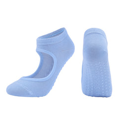 Breathable Anti slip Short Crew Socks with Grip for Yoga Pilates Barre Ballet