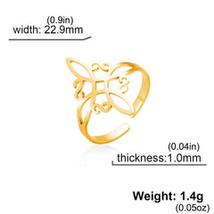 Irish Celtic Knot Ring Stainless Steel Adjustable Women's Cross Amulet Ring