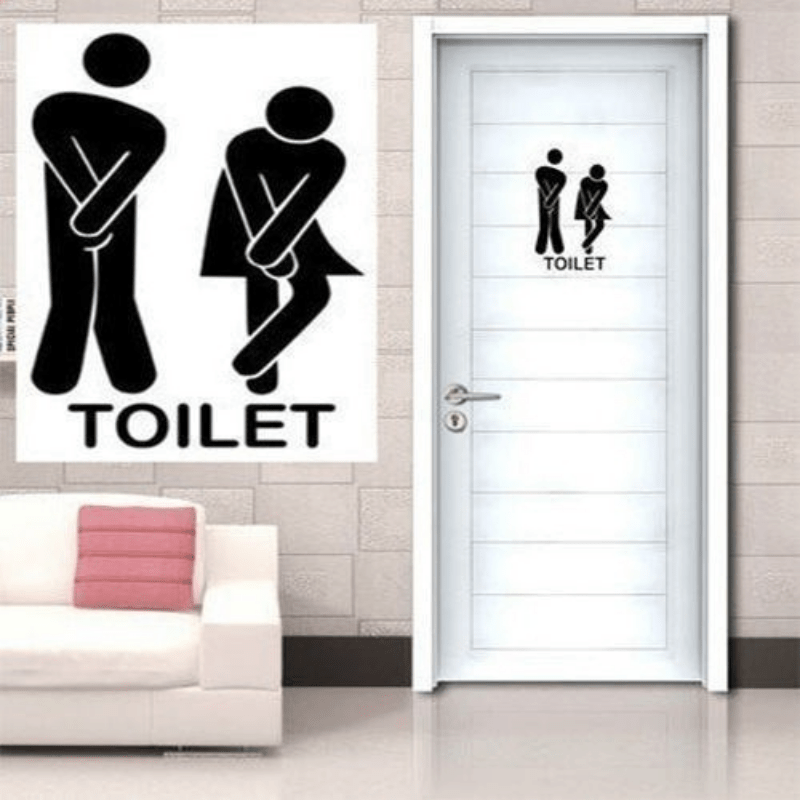 Funny Toilet Entrance Sign Vinyl Sticker Bathroom Door Decor