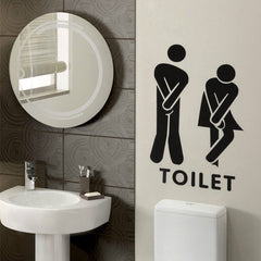 Funny Toilet Entrance Sign Vinyl Sticker Bathroom Door Decor