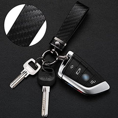 Carbon Fiber Style Microfiber Leather Key Chain for Men and Women