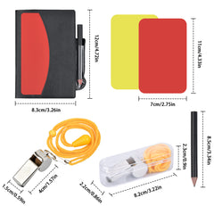 Soccer Referee Card Set with Metal Whistle and Red Yellow Cards