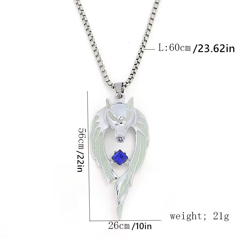 Glow In The Dark Wolf Pendant Necklace for Men