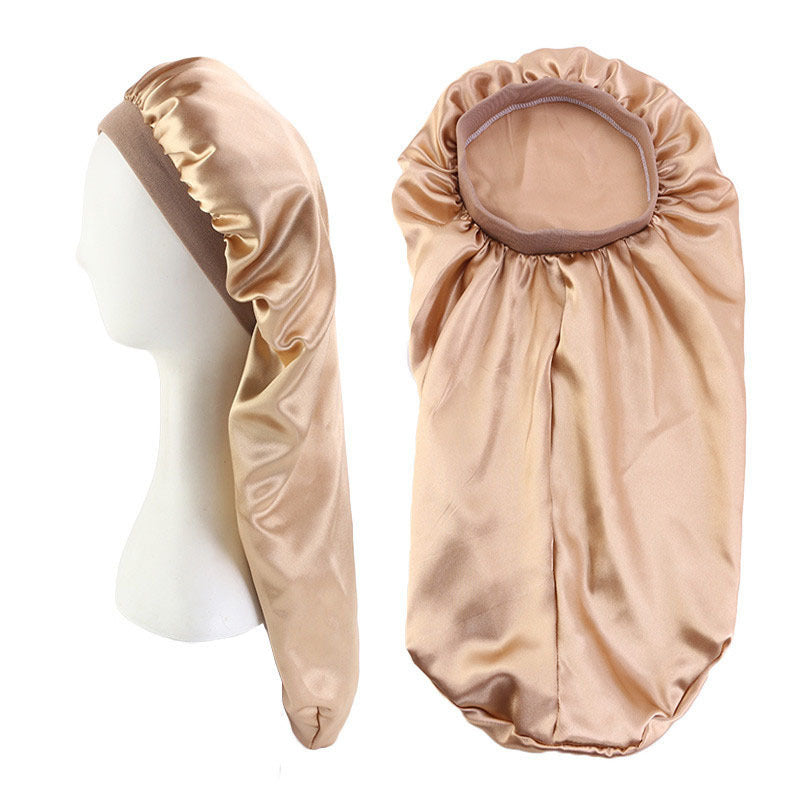 Long Hair Nightcap Soft Satin Bonnet for Beauty Salon Hat