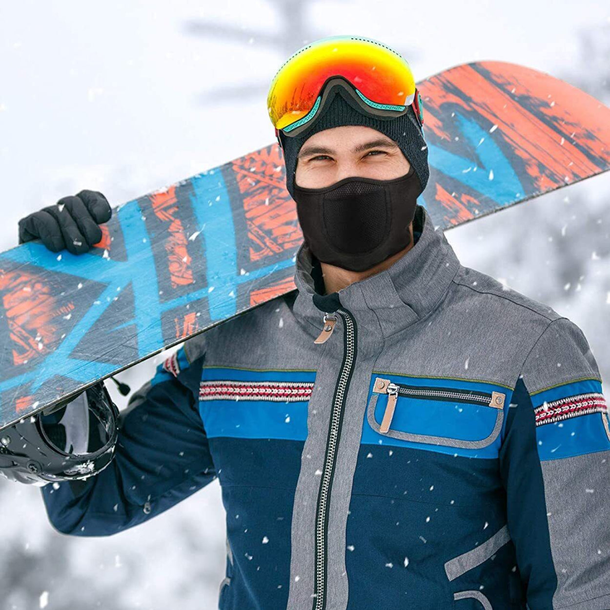 Men's Half Face Mask with Earmuffs for Winter Activities