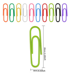 250pcs Coloured Paperclips Set 28mm Metal Coated in Plastic Box