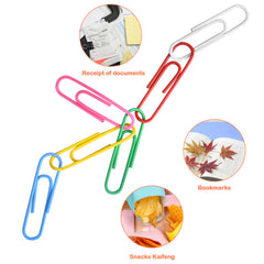 250pcs Coloured Paperclips Set 28mm Metal Coated in Plastic Box