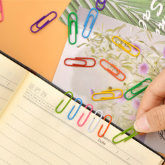 250pcs Coloured Paperclips Set 28mm Metal Coated in Plastic Box