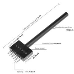 Circular Cut Hole DIY Leather Craft Punching Tool 5mm Spacing