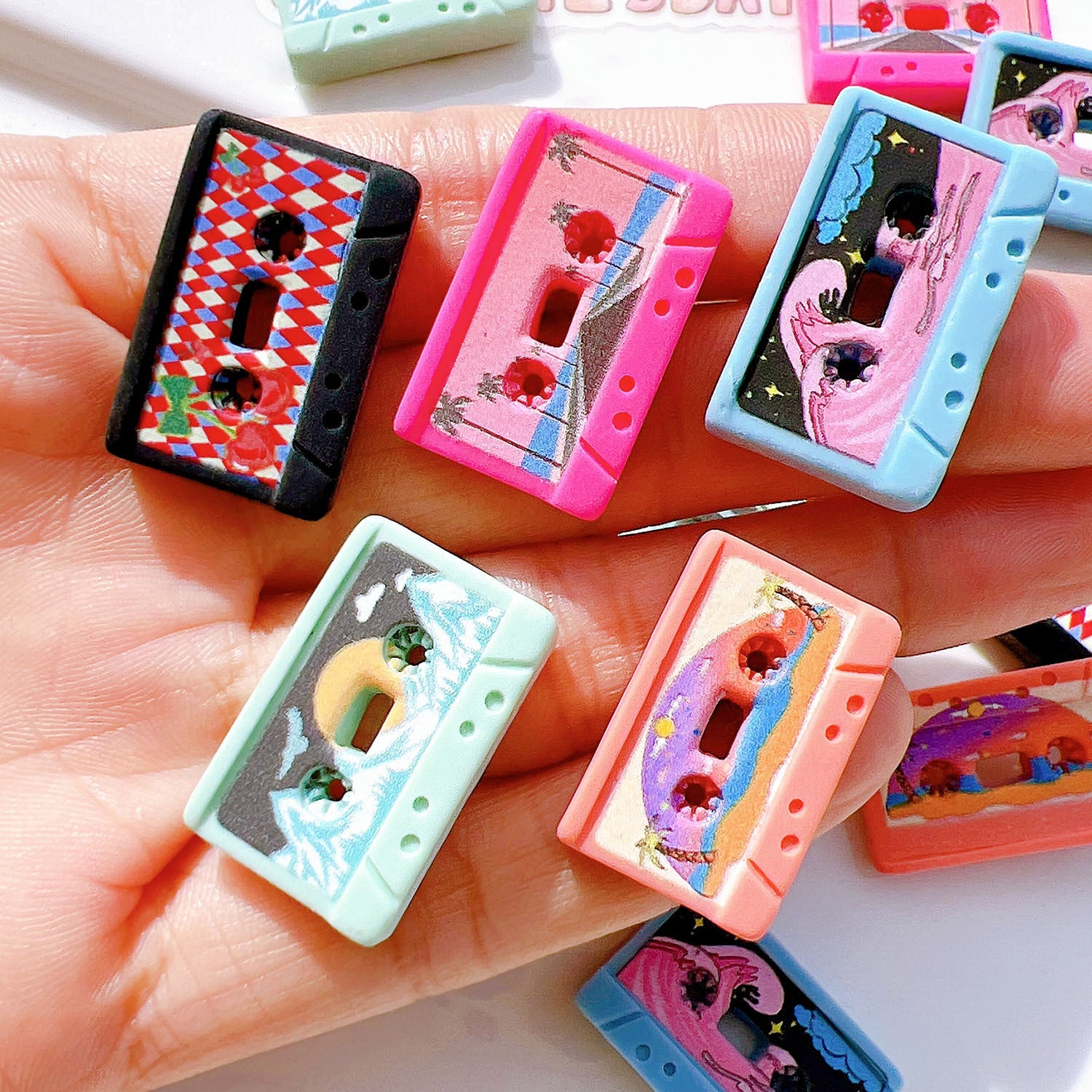 5pcs Resin Retro DIY Stickers for Hair Shoe Cup & Cream Glue