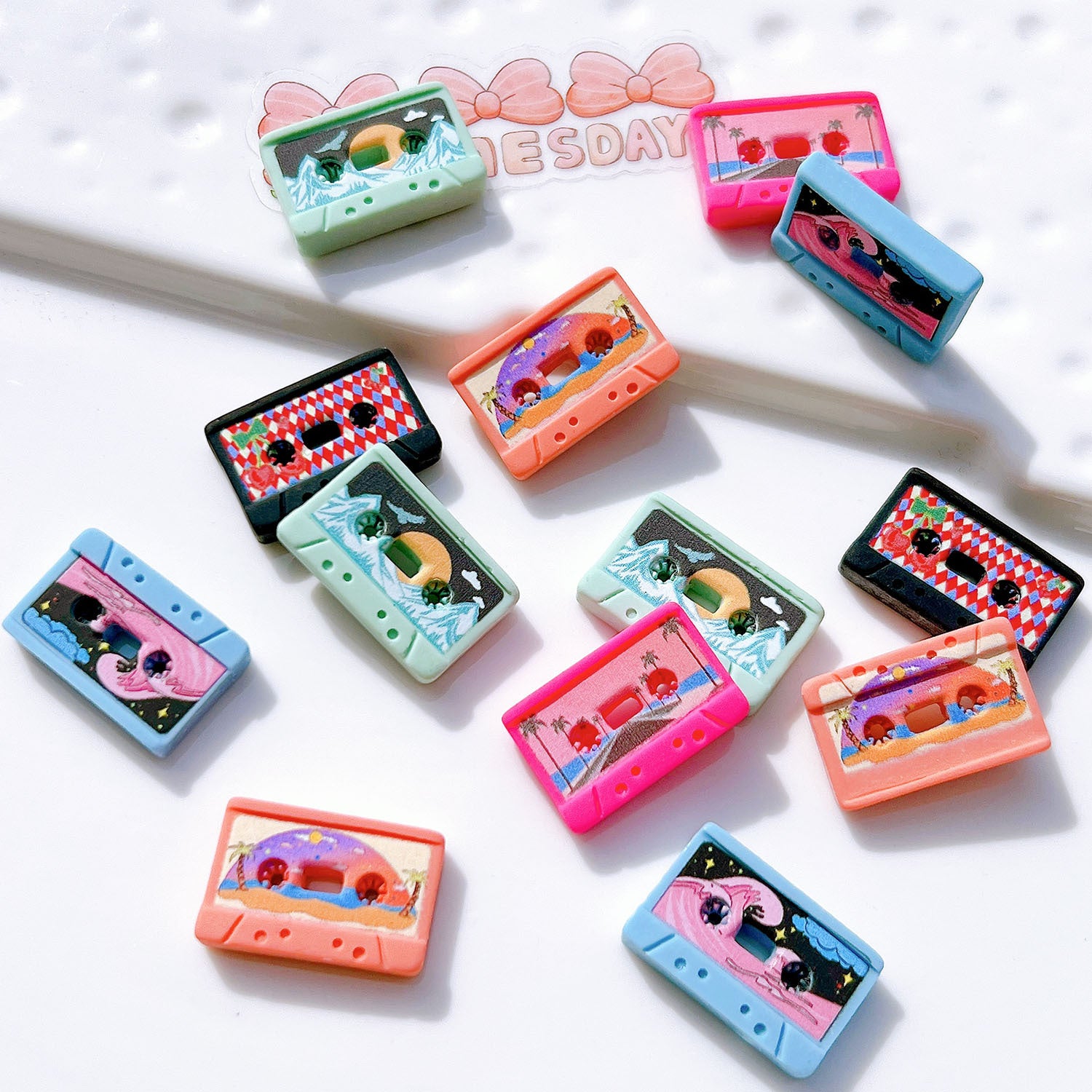 5pcs Resin Retro DIY Stickers for Hair Shoe Cup & Cream Glue