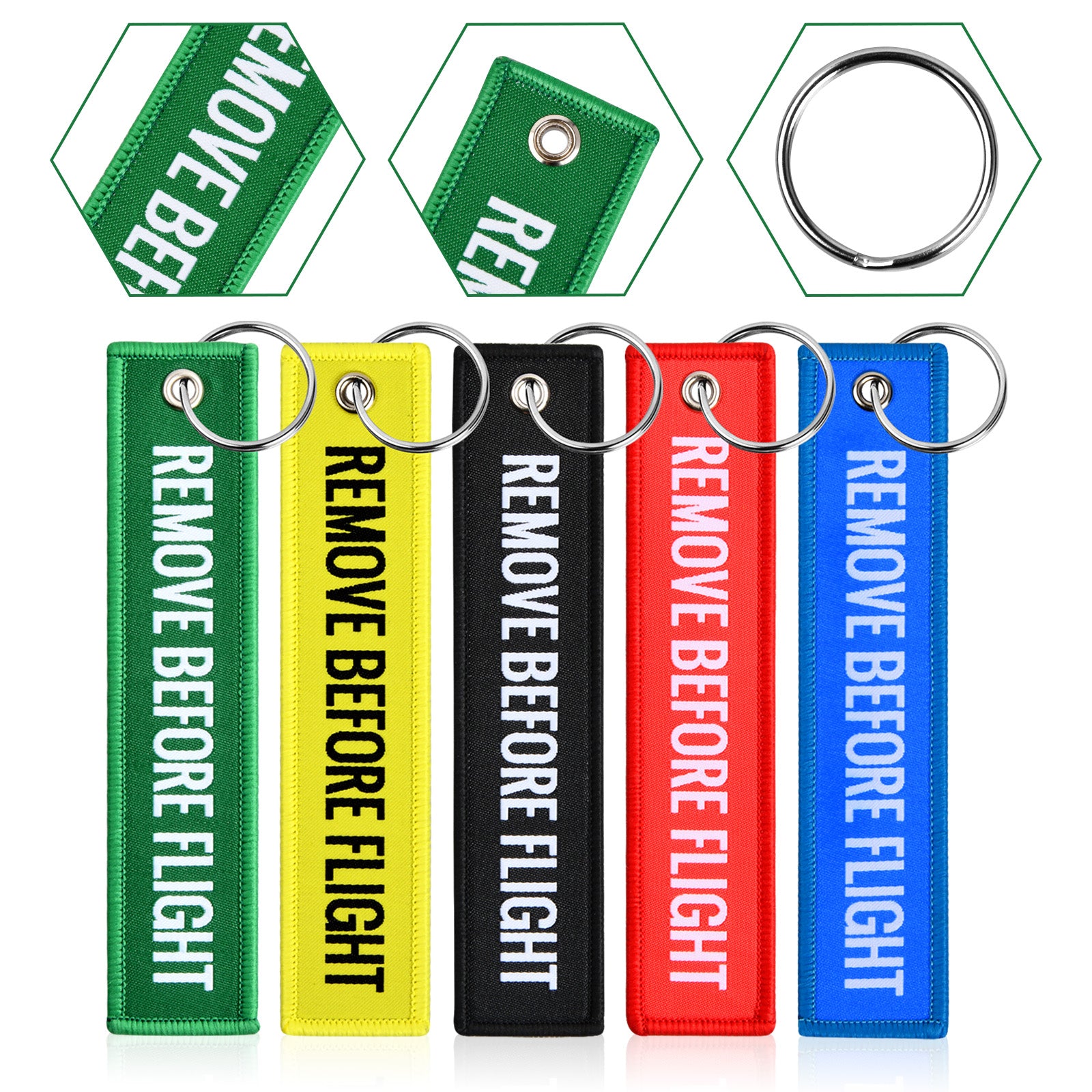 5pcs Remove Before Flight Keyring for Luggage