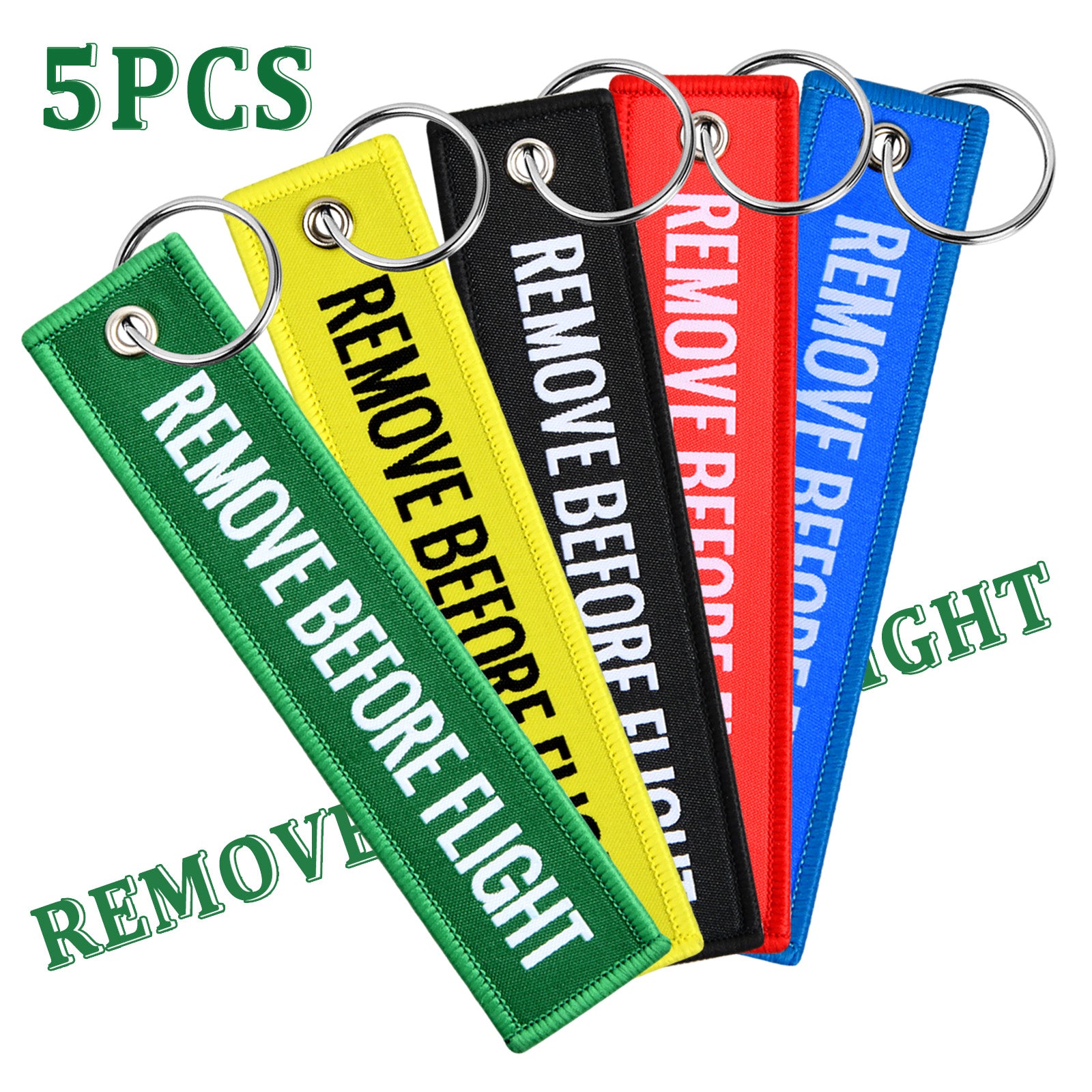 5pcs Remove Before Flight Keyring for Luggage
