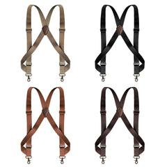 Men's Elastic Suspenders Side Clip Strap Bronze Hook Buckle