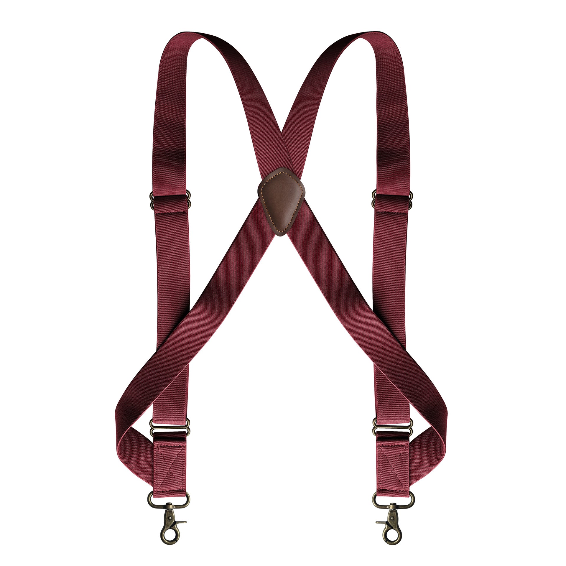 Men's Elastic Suspenders Side Clip Strap Bronze Hook Buckle