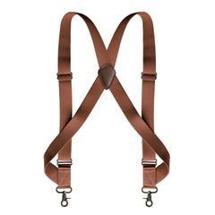 Men's Elastic Suspenders Side Clip Strap Bronze Hook Buckle