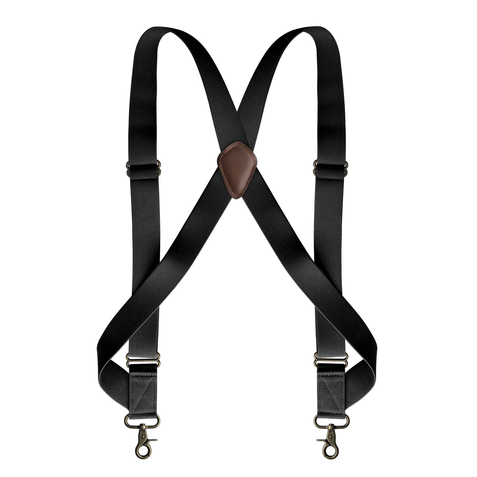 Men's Elastic Suspenders Side Clip Strap Bronze Hook Buckle