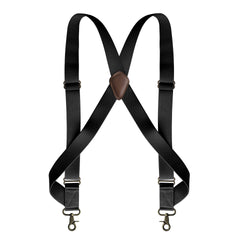 Men's Elastic Suspenders Side Clip Strap Bronze Hook Buckle