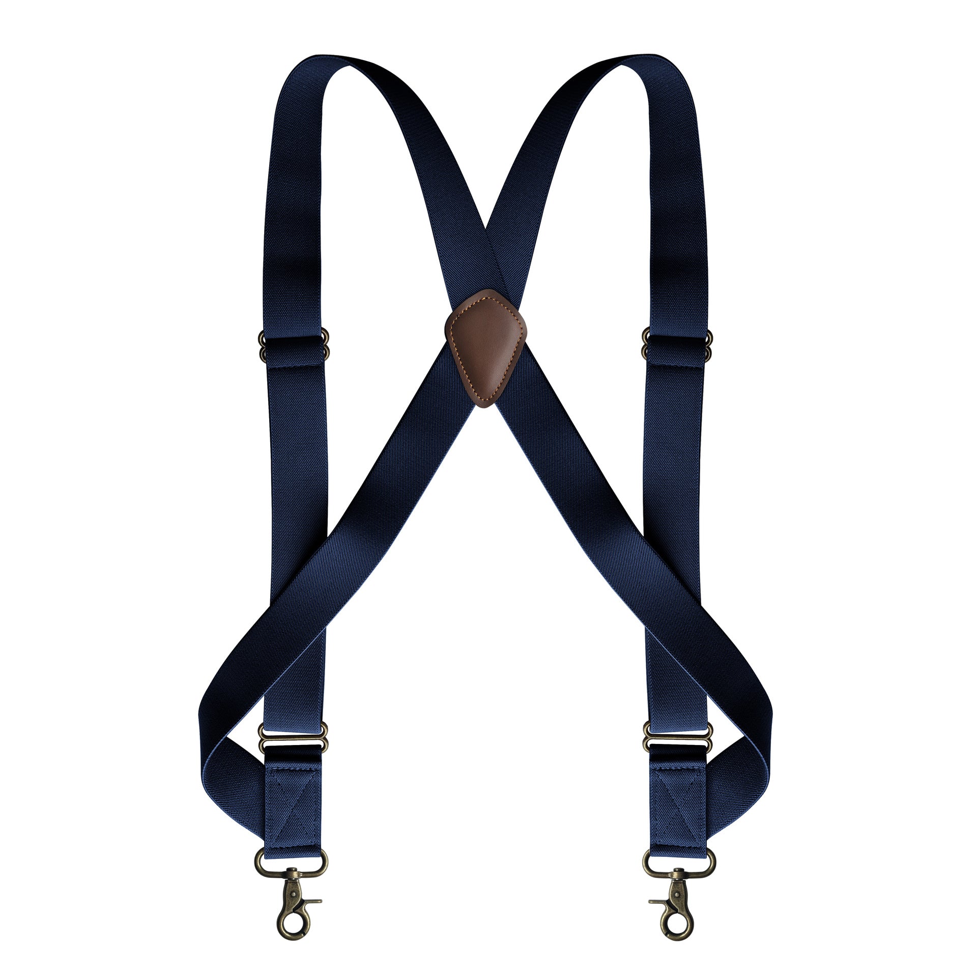 Men's Elastic Suspenders Side Clip Strap Bronze Hook Buckle