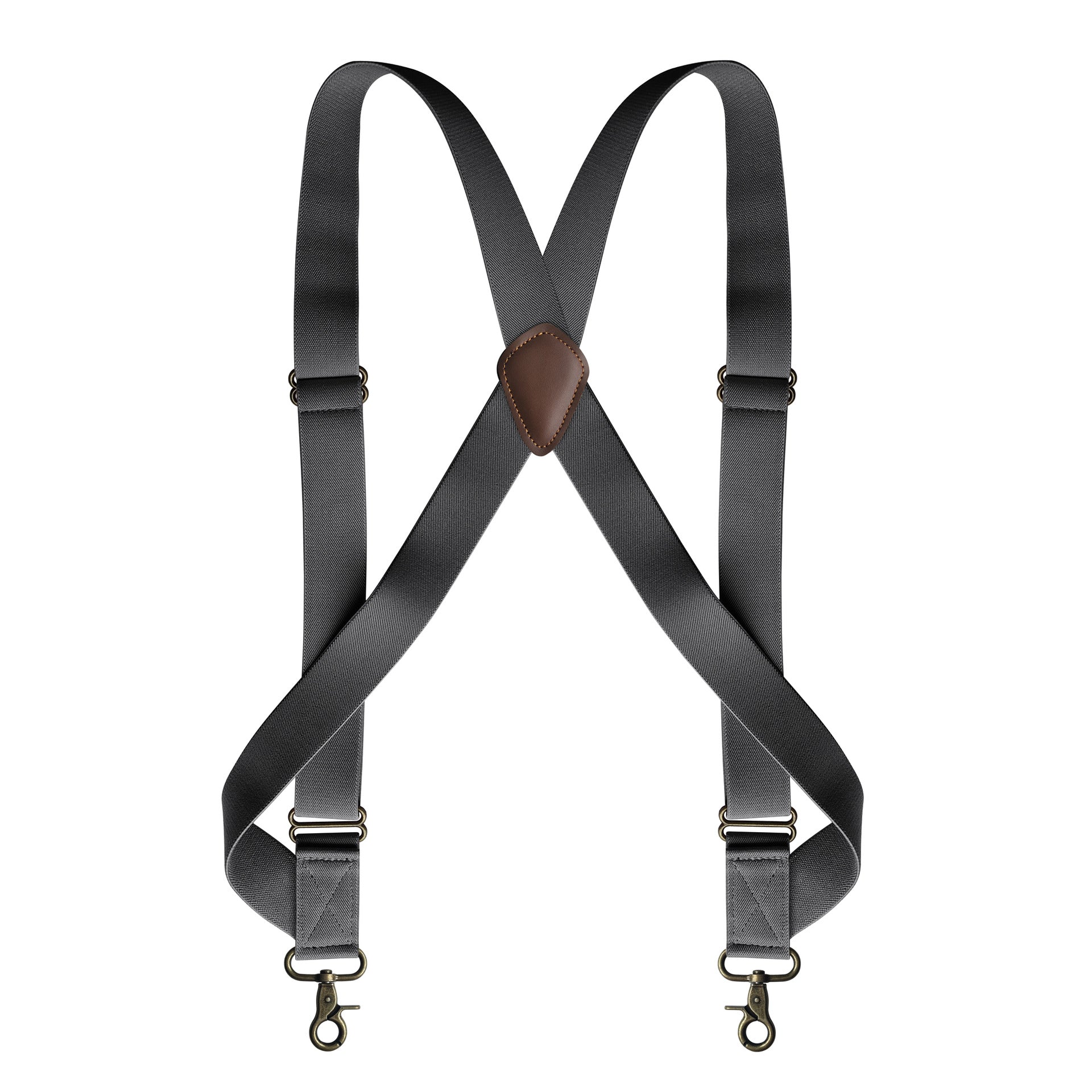 Men's Elastic Suspenders Side Clip Strap Bronze Hook Buckle