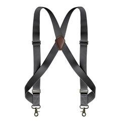 Men's Elastic Suspenders Side Clip Strap Bronze Hook Buckle