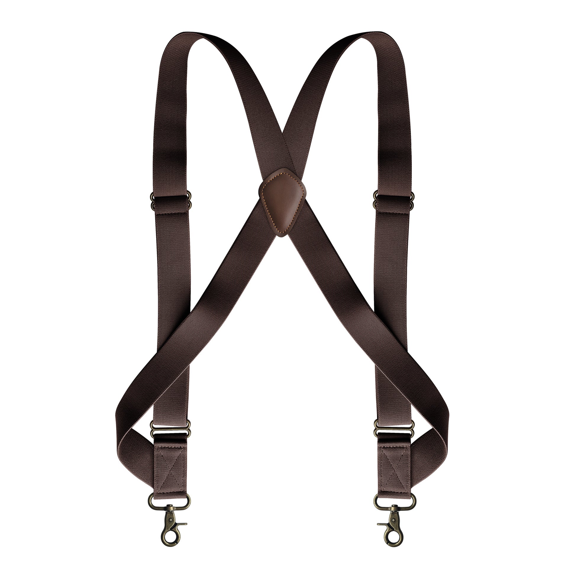 Men's Elastic Suspenders Side Clip Strap Bronze Hook Buckle