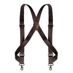 Men's Elastic Suspenders Side Clip Strap Bronze Hook Buckle