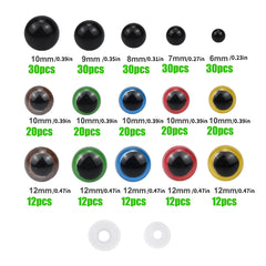 310pcs Colorful Plastic Safety Eyes for Doll Making - 6-12MM Size