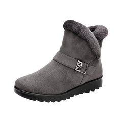 Women's Fleece Liner Ankle Snow Boots Thermal Comfortable Buckle Strap Non Slip