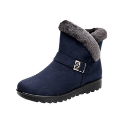 Women's Fleece Liner Ankle Snow Boots Thermal Comfortable Buckle Strap Non Slip