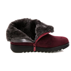Women's Fleece Liner Ankle Snow Boots Thermal Comfortable Buckle Strap Non Slip