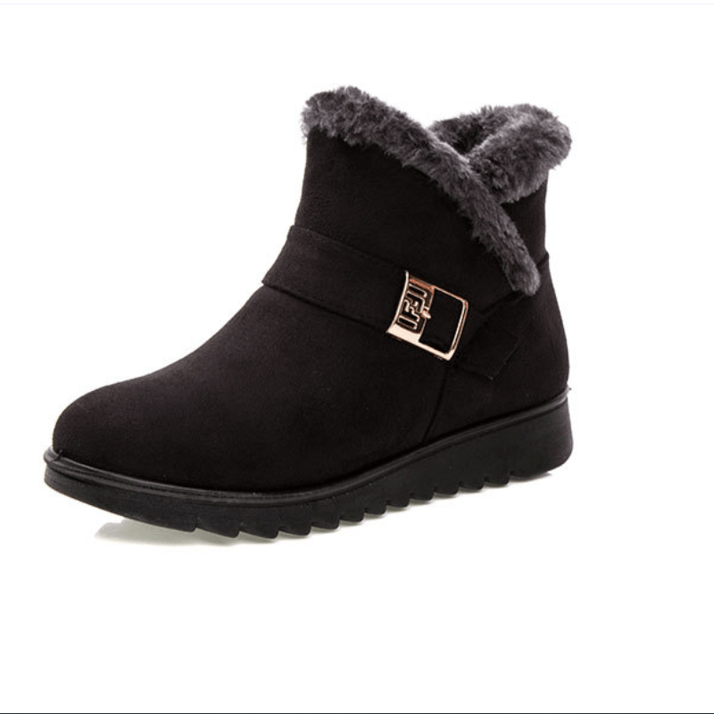 Women's Fleece Liner Ankle Snow Boots Thermal Comfortable Buckle Strap Non Slip