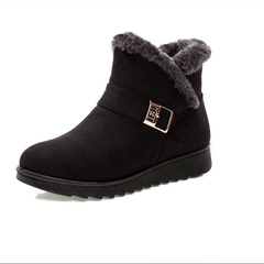 Women's Fleece Liner Ankle Snow Boots Thermal Comfortable Buckle Strap Non Slip