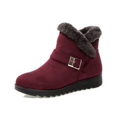 Women's Fleece Liner Ankle Snow Boots Thermal Comfortable Buckle Strap Non Slip
