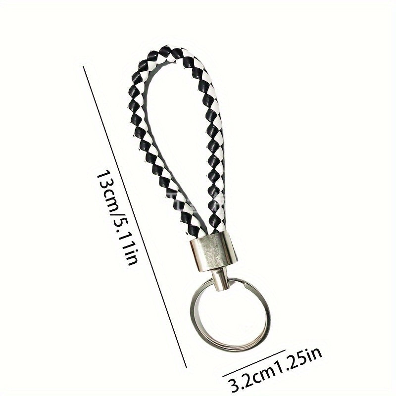 10pcs Leather Rope Keychain Car Pendant Keyring Accessories