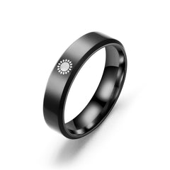 Moon Sun Couple Ring Stainless Steel Jewelry Wedding Ring