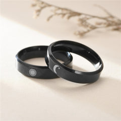 Moon Sun Couple Ring Stainless Steel Jewelry Wedding Ring