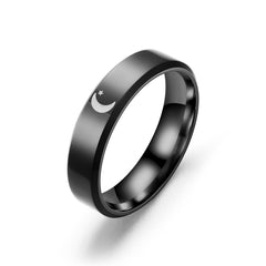 Moon Sun Couple Ring Stainless Steel Jewelry Wedding Ring