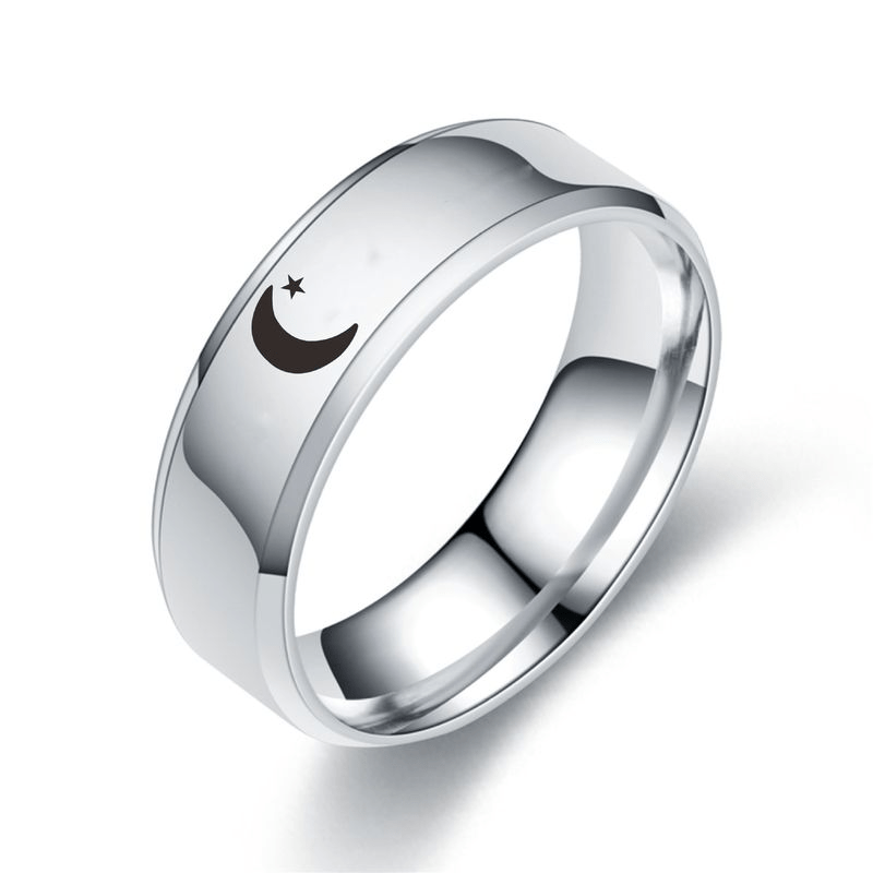 Moon Sun Couple Ring Stainless Steel Jewelry Wedding Ring
