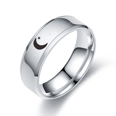 Moon Sun Couple Ring Stainless Steel Jewelry Wedding Ring