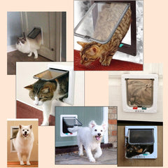 4 Way Locking Dog And Cat Flap Door - Secure Access For Pets