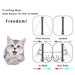 4 Way Locking Dog And Cat Flap Door - Secure Access For Pets